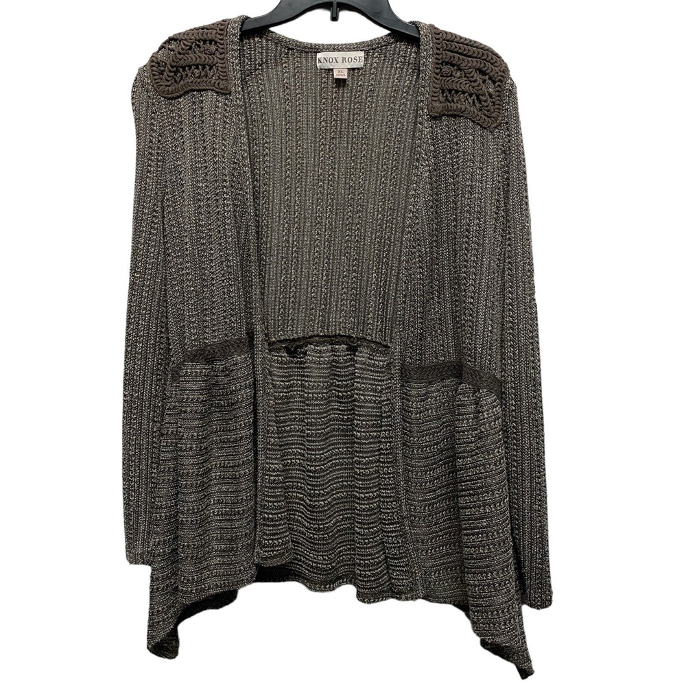 Knox Rose Open Front Cardigan Gray Women's XL